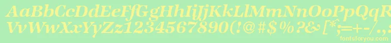 ZabriskieinternationalBolditalic-fontti – keltaiset fontit vihreällä taustalla
