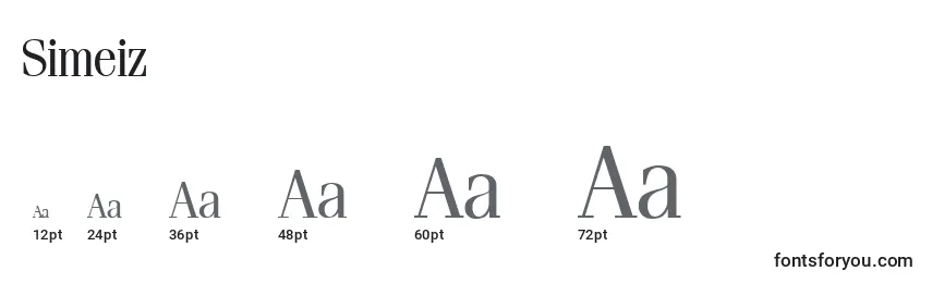 Simeiz Font Sizes