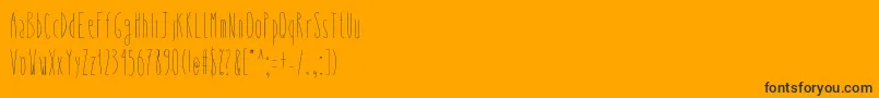 Czcionka Whysoskinny – czarne czcionki na pomarańczowym tle