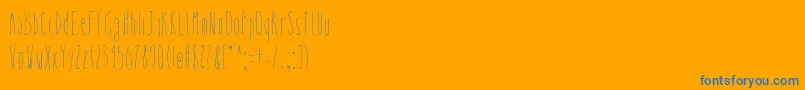 Whysoskinny Font – Blue Fonts on Orange Background