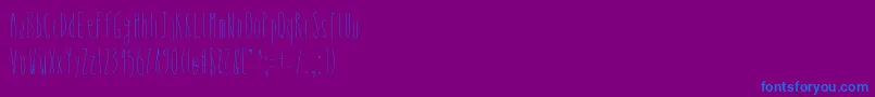 フォントWhysoskinny – 紫色の背景に青い文字