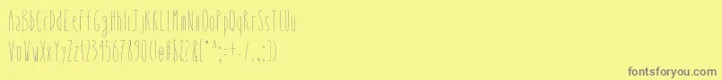 Whysoskinny-fontti – harmaat kirjasimet keltaisella taustalla