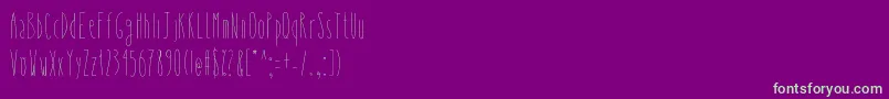 フォントWhysoskinny – 紫の背景に緑のフォント