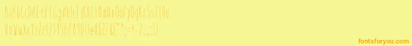 Czcionka Whysoskinny – pomarańczowe czcionki na żółtym tle