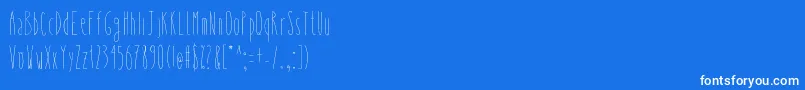 Czcionka Whysoskinny – białe czcionki na niebieskim tle