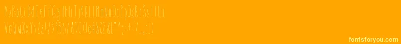 Whysoskinny-Schriftart – Gelbe Schriften auf orangefarbenem Hintergrund