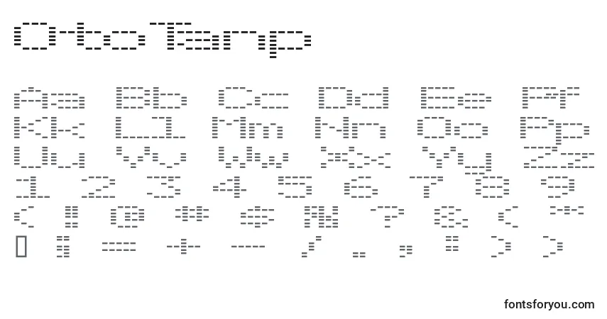 Czcionka OtoTanp – alfabet, cyfry, specjalne znaki