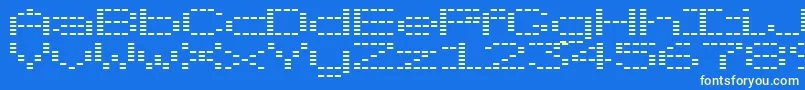 OtoTanp-Schriftart – Gelbe Schriften auf blauem Hintergrund