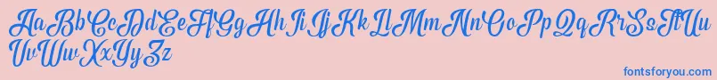 PhytonScriptDemo Font – Blue Fonts on Pink Background