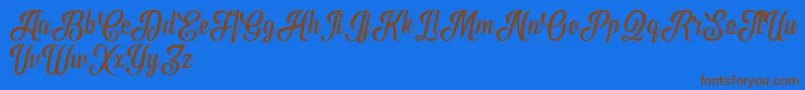 PhytonScriptDemo Font – Brown Fonts on Blue Background