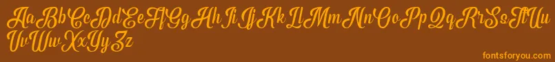 PhytonScriptDemo Font – Orange Fonts on Brown Background