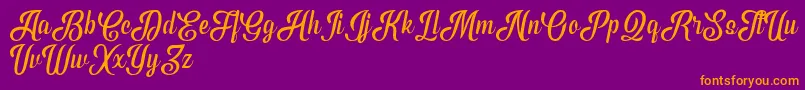 PhytonScriptDemo Font – Orange Fonts on Purple Background