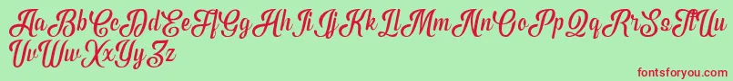 PhytonScriptDemo Font – Red Fonts on Green Background