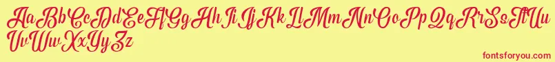 PhytonScriptDemo Font – Red Fonts on Yellow Background