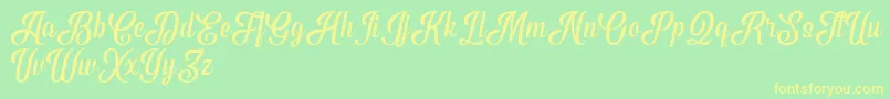 PhytonScriptDemo Font – Yellow Fonts on Green Background