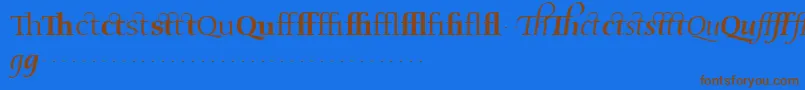 OldstyleflourishesRegular Font – Brown Fonts on Blue Background