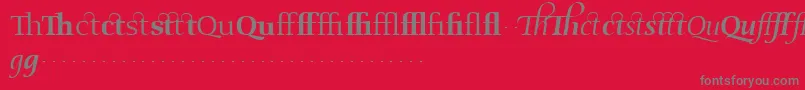 Czcionka OldstyleflourishesRegular – szare czcionki na czerwonym tle