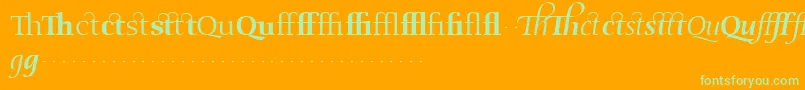 Czcionka OldstyleflourishesRegular – zielone czcionki na pomarańczowym tle