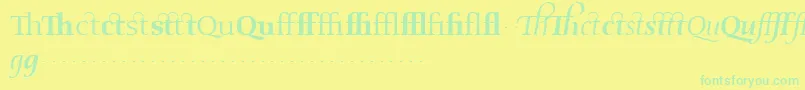 OldstyleflourishesRegular Font – Green Fonts on Yellow Background