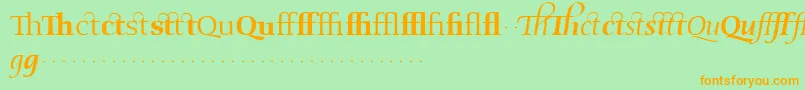 OldstyleflourishesRegular Font – Orange Fonts on Green Background