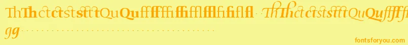 OldstyleflourishesRegular Font – Orange Fonts on Yellow Background