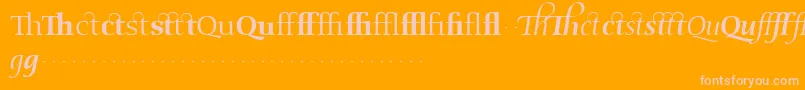 Fonte OldstyleflourishesRegular – fontes rosa em um fundo laranja