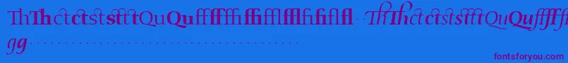 Fonte OldstyleflourishesRegular – fontes roxas em um fundo azul