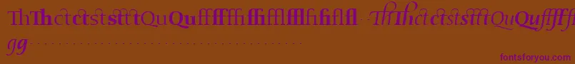 OldstyleflourishesRegular Font – Purple Fonts on Brown Background