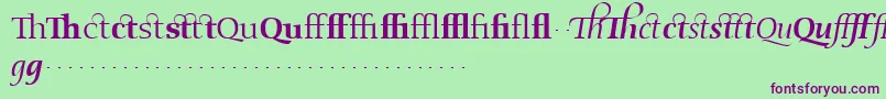 OldstyleflourishesRegular Font – Purple Fonts on Green Background
