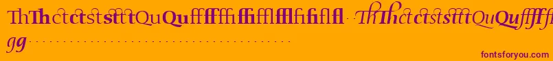 OldstyleflourishesRegular Font – Purple Fonts on Orange Background