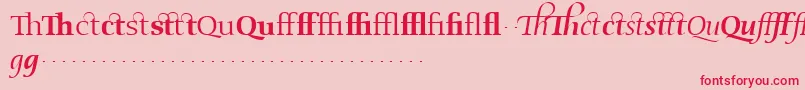 Шрифт OldstyleflourishesRegular – красные шрифты на розовом фоне