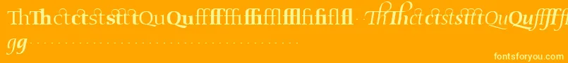 OldstyleflourishesRegular-Schriftart – Gelbe Schriften auf orangefarbenem Hintergrund