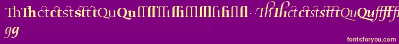 OldstyleflourishesRegular Font – Yellow Fonts on Purple Background