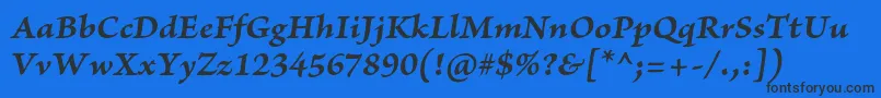 BriosoproBolditcapt Font – Black Fonts on Blue Background