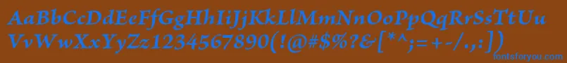 フォントBriosoproBolditcapt – 茶色の背景に青い文字