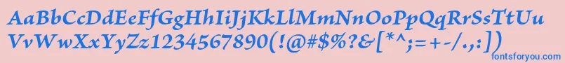 BriosoproBolditcapt-Schriftart – Blaue Schriften auf rosa Hintergrund