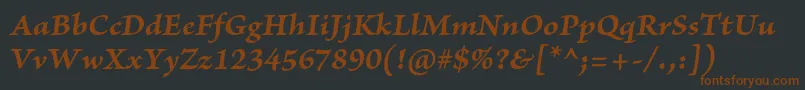 BriosoproBolditcapt Font – Brown Fonts on Black Background