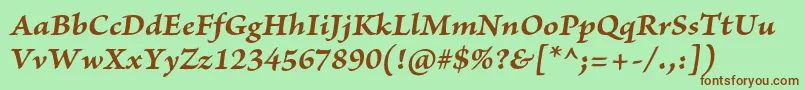 BriosoproBolditcapt Font – Brown Fonts on Green Background