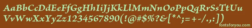 BriosoproBolditcapt Font – Green Fonts on Brown Background