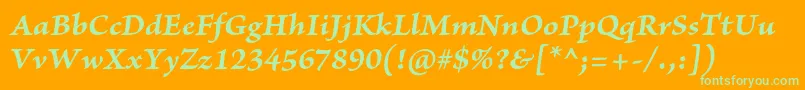 BriosoproBolditcapt Font – Green Fonts on Orange Background