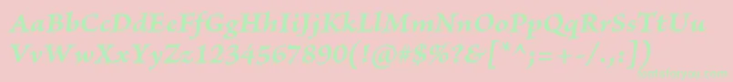 BriosoproBolditcapt Font – Green Fonts on Pink Background