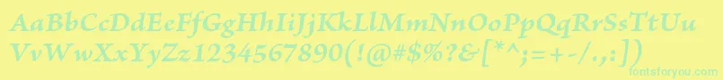 BriosoproBolditcapt Font – Green Fonts on Yellow Background