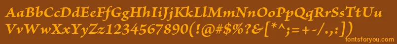BriosoproBolditcapt Font – Orange Fonts on Brown Background