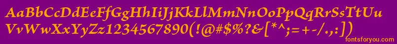 BriosoproBolditcapt Font – Orange Fonts on Purple Background