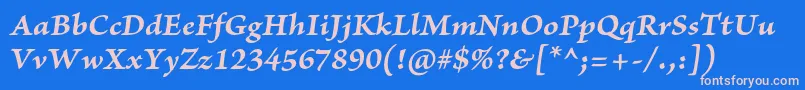 BriosoproBolditcapt Font – Pink Fonts on Blue Background