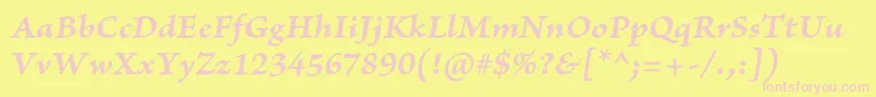 BriosoproBolditcapt-fontti – vaaleanpunaiset fontit keltaisella taustalla