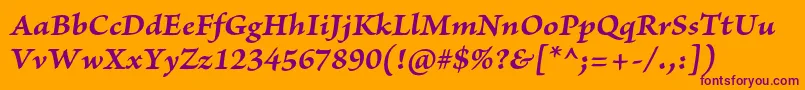 BriosoproBolditcapt Font – Purple Fonts on Orange Background