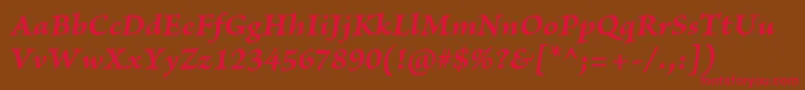 BriosoproBolditcapt Font – Red Fonts on Brown Background