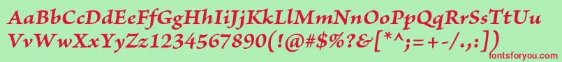 BriosoproBolditcapt Font – Red Fonts on Green Background