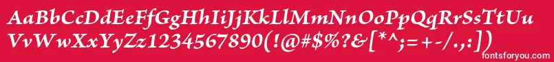 BriosoproBolditcapt Font – White Fonts on Red Background